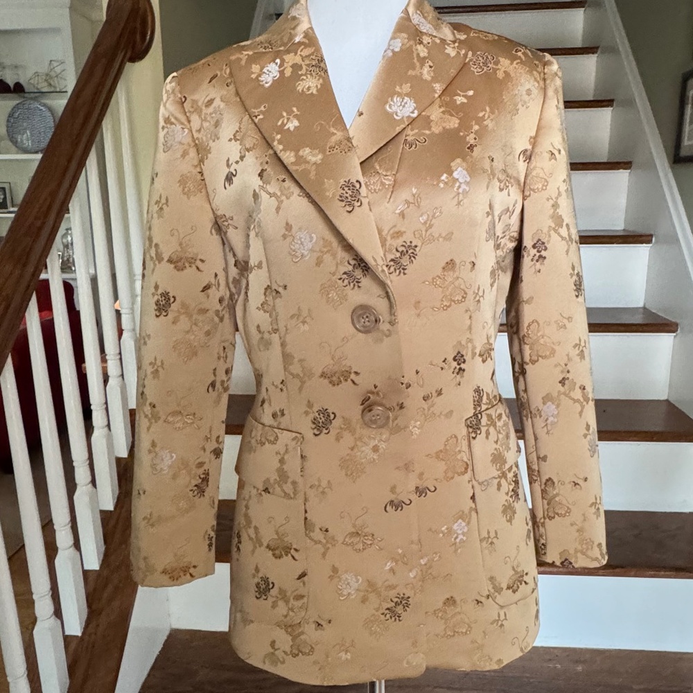 Tahari Satin Jacket Blazer Vintage y2k Sz 4